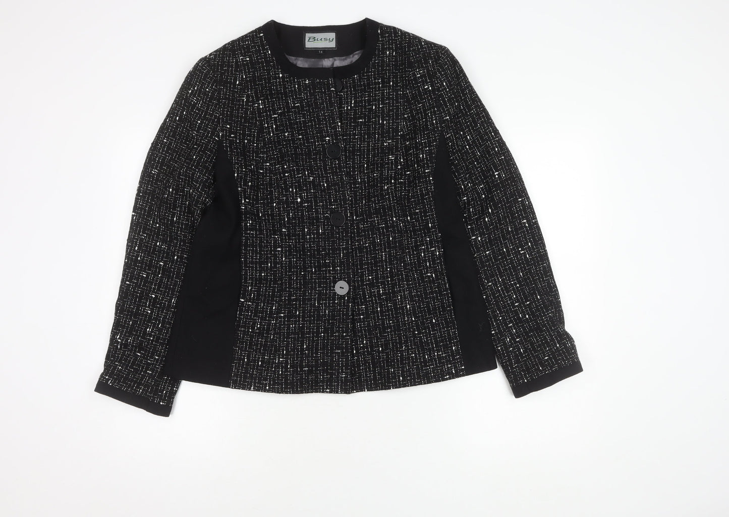 Womens UK Size 14 Busy Regular Black Suit Jacket