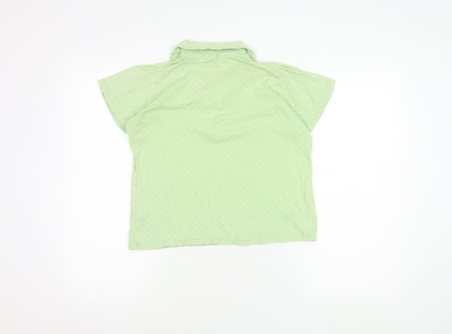 EWM Pure Classics Women's Green Polka Dot Polo, Size 10-12