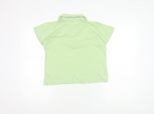 EWM Pure Classics Women's Green Polka Dot Polo, Size 10-12
