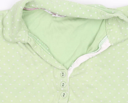EWM Pure Classics Women's Green Polka Dot Polo, Size 10-12