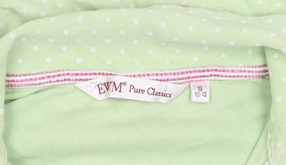 EWM Pure Classics Women's Green Polka Dot Polo, Size 10-12