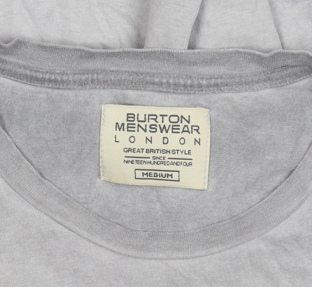 Mens UK Size M Burton Menswear Grey  T-Shirt