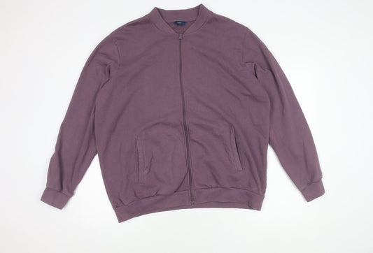Mens UK Size XL Cotton Traders Purple Bomber Jacket
