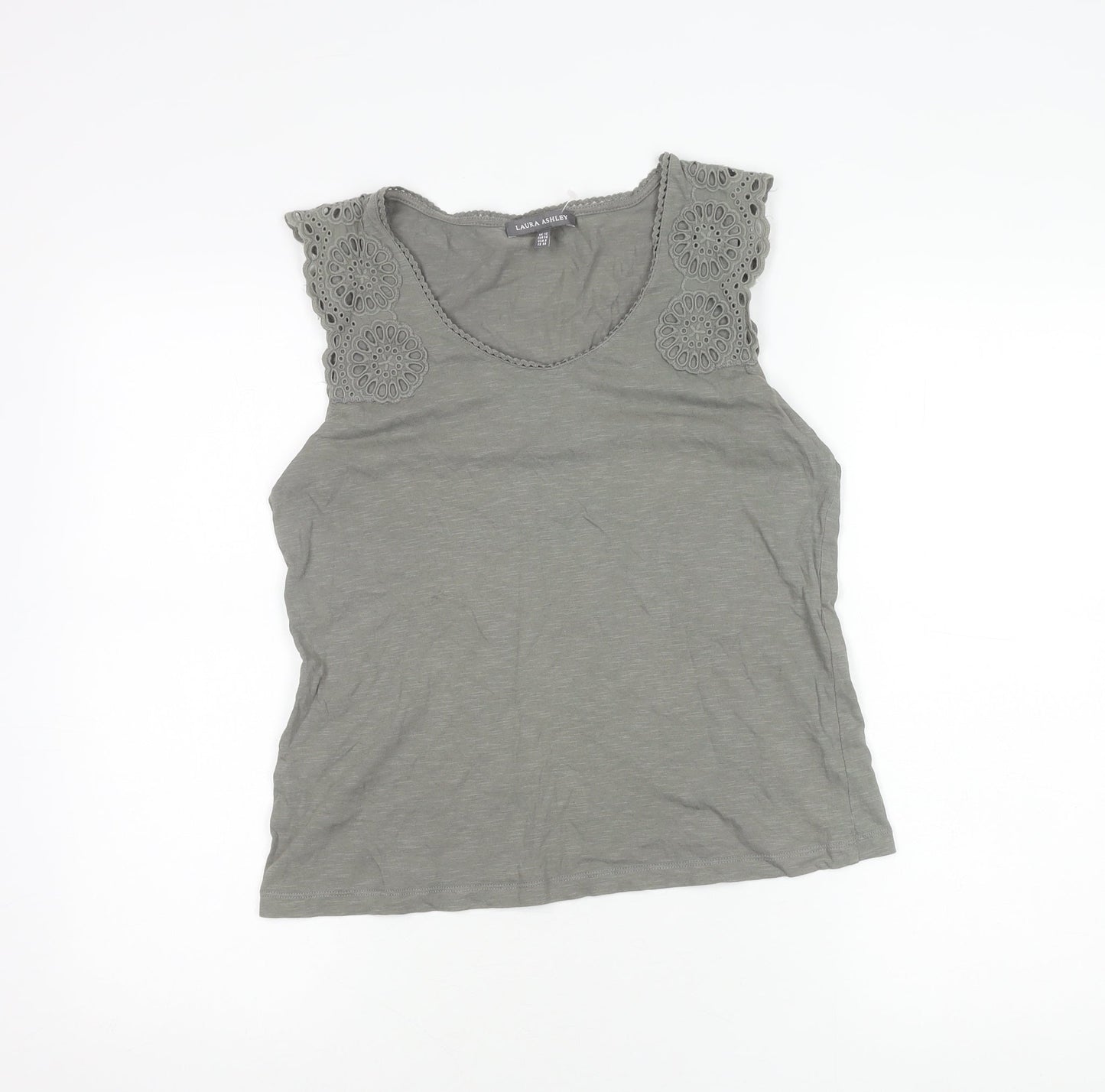 Laura Ashley Women's Grey Crochet Tank Size 10