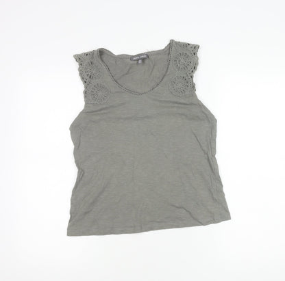 Laura Ashley Women's Grey Crochet Tank Size 10