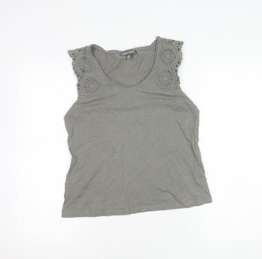Laura Ashley Women's Grey Crochet Tank Size 10