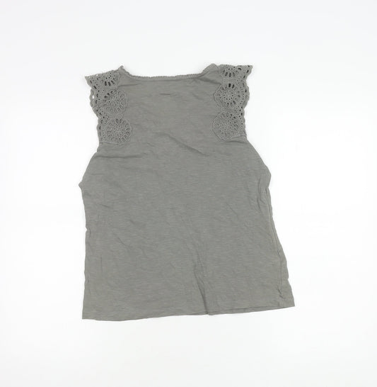 Laura Ashley Women's Grey Crochet Tank Size 10