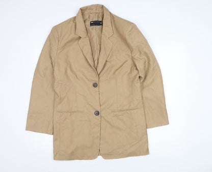 ASOS Women Beige Blazer Size 4 Two-Button