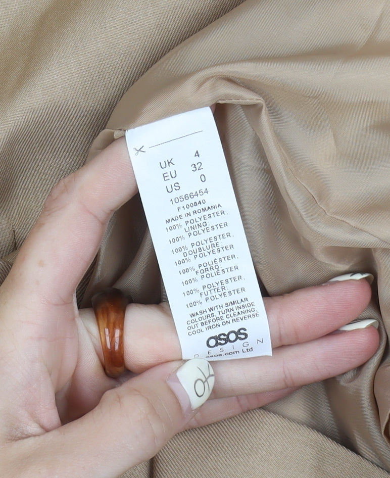 ASOS Women Beige Blazer Size 4 Two-Button