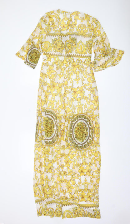 Allison Collection Yellow Floral Baroque Jumpsuit Women S