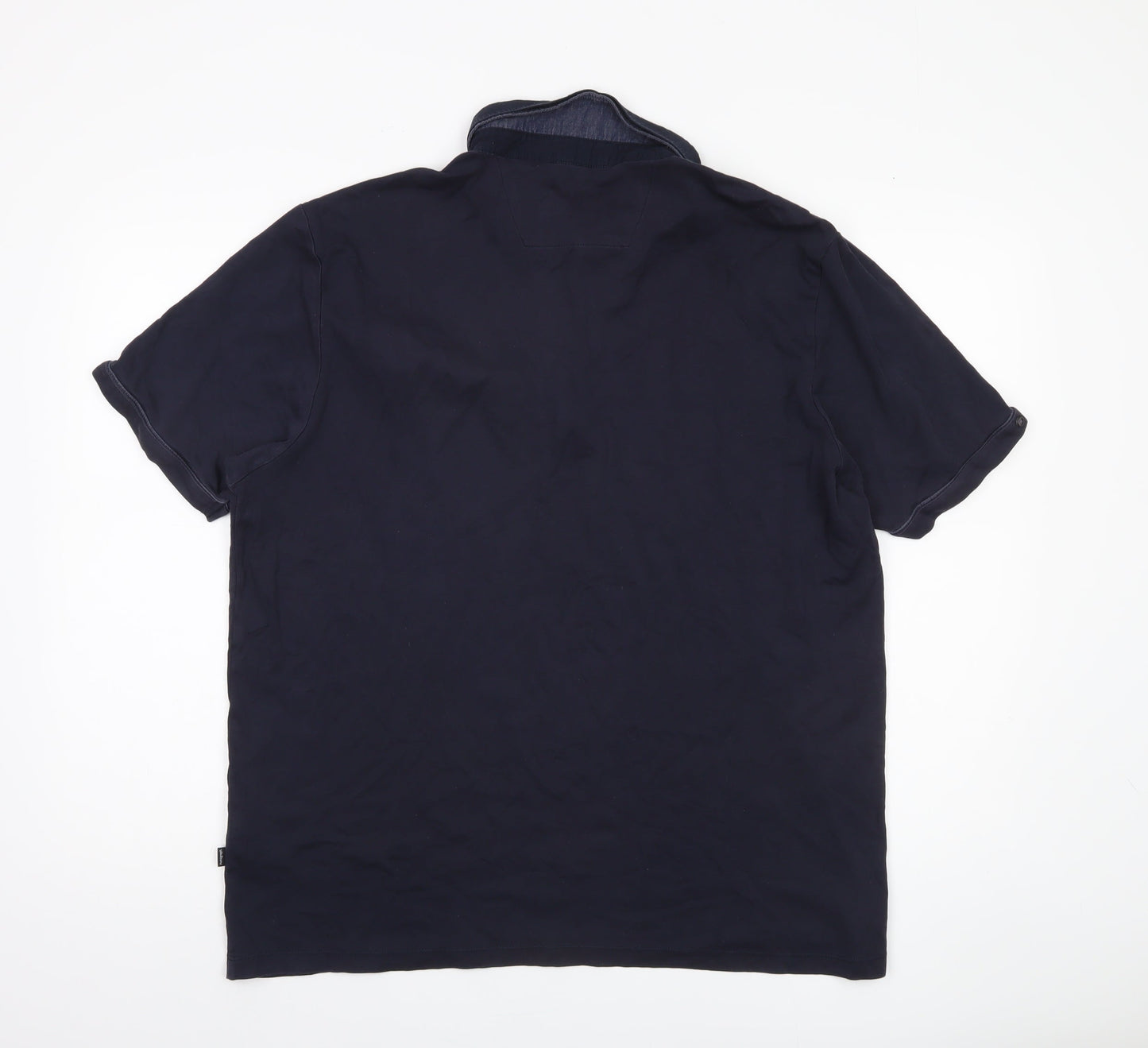 Marks and Spencer Men's Blue Short Sleeve Polo XL