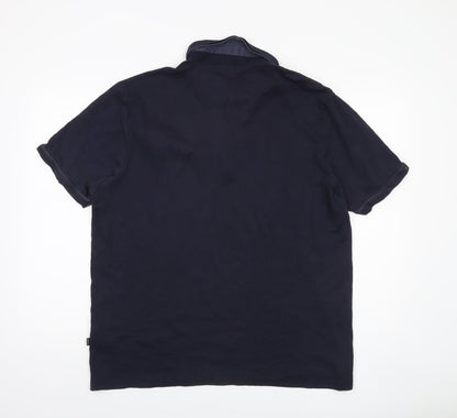Marks and Spencer Men's Blue Short Sleeve Polo XL