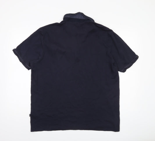 Marks and Spencer Men's Blue Short Sleeve Polo XL