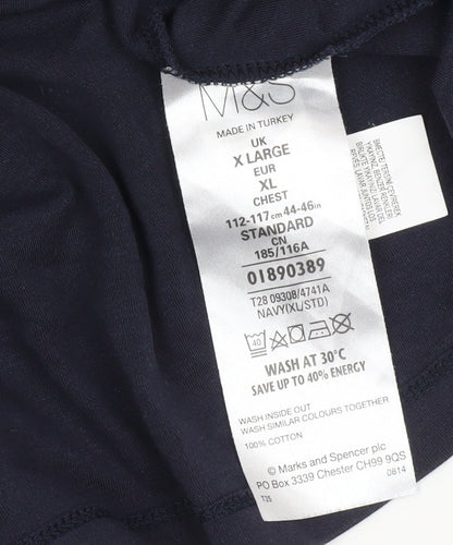 Marks and Spencer Men's Blue Short Sleeve Polo XL