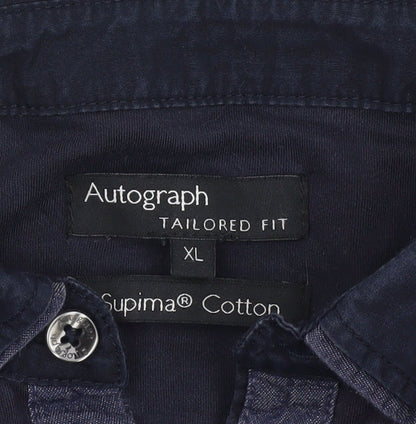 Marks and Spencer Men's Blue Short Sleeve Polo XL