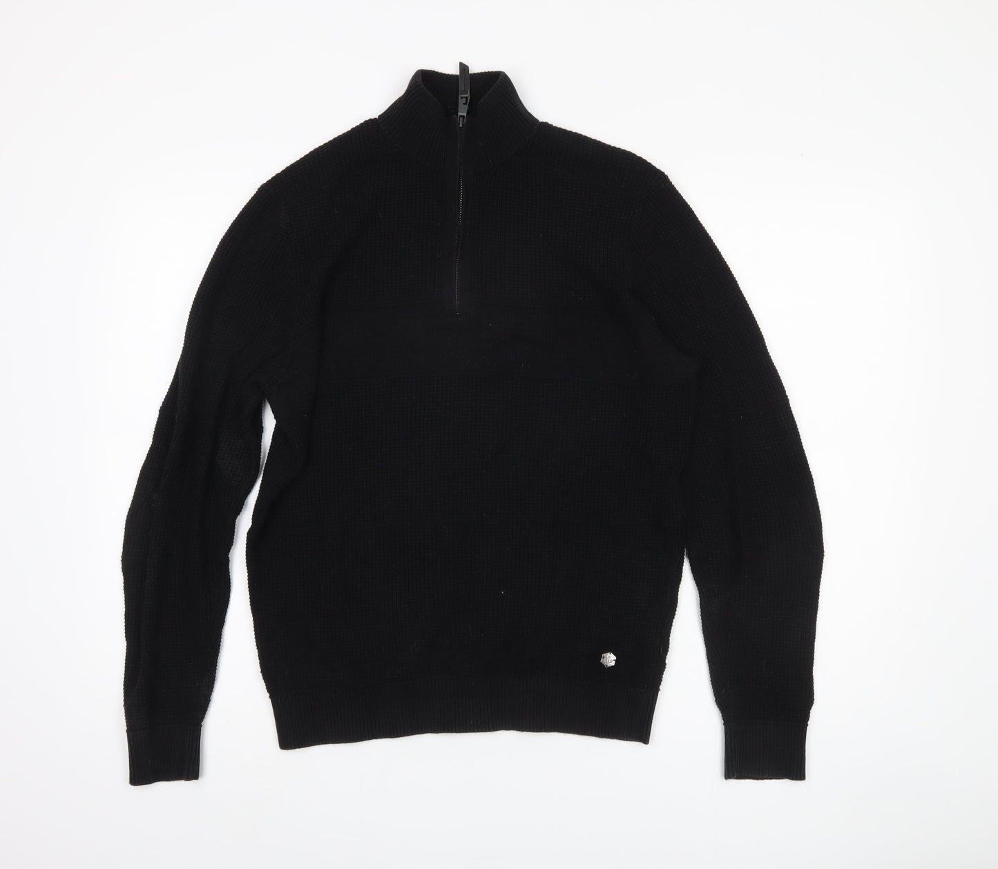 Jeff Banks Men's Black M Waffle-Knit Jumper
