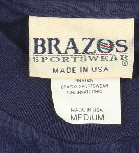 Brazos Sportswear Men's Blue Medium University T-Shirt
