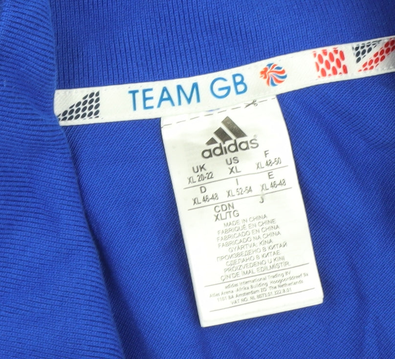Adidas Men's Blue XL Team GB Polo Shirt