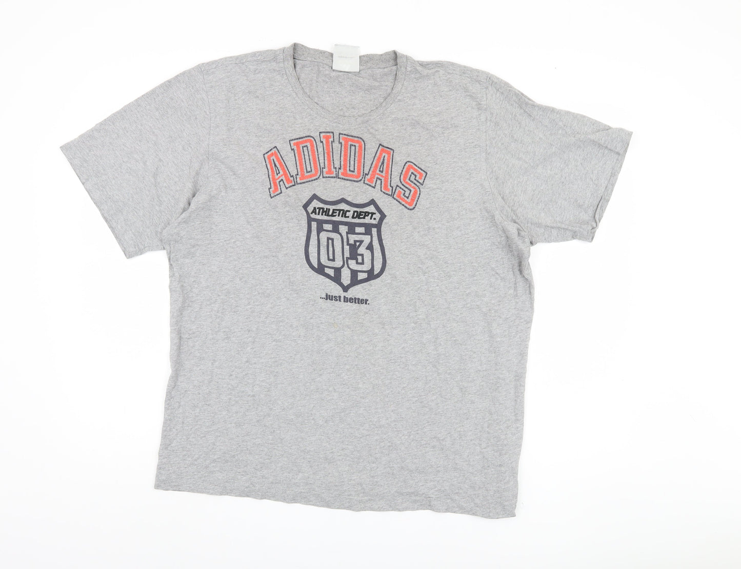 Adidas Men's Grey Graphic Print T-Shirt, XL, Sports Style