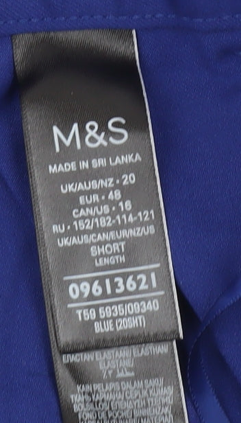 Womens UK Size 20 Marks and Spencer   Blue Trousers