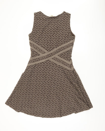 ECI New York Brown Women's Sleeveless A-Line Dress Size 14