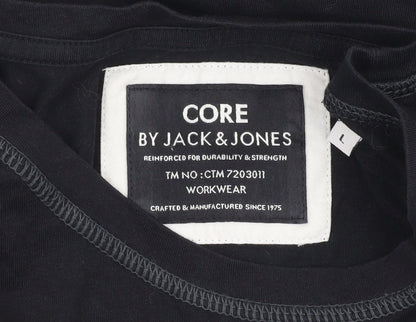 Jack & Jones Men’s Black Crew Neck T-Shirt - Size L