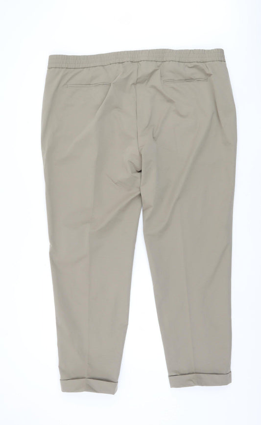 Marks and Spencer Men's Beige Cropped Trousers 3XL