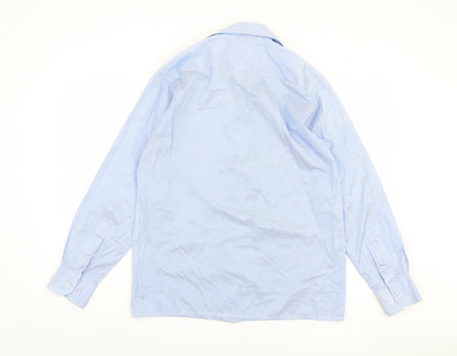 Mens UK Collar Size 15 Peter England Smart Blue  Dress Shirt