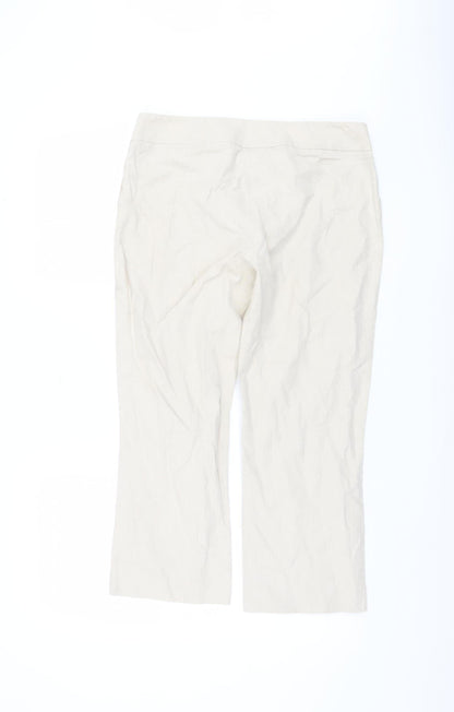 Ipekyol Women's Beige Trousers Size 12 Casual Cotton Linen