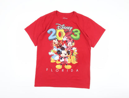 Mens UK Size M Disney Red  T-Shirt