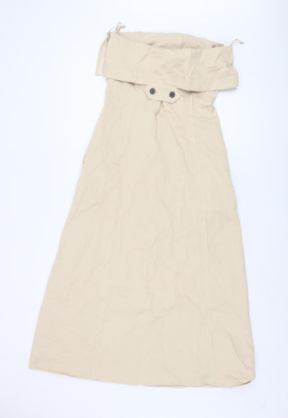 Zara Women's Beige Strapless Dress Size S