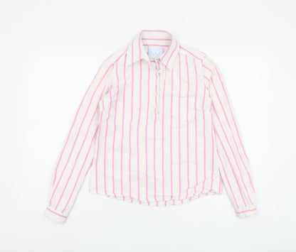 Crew Clothing Women's Pink Striped Button-Up Shirt 8