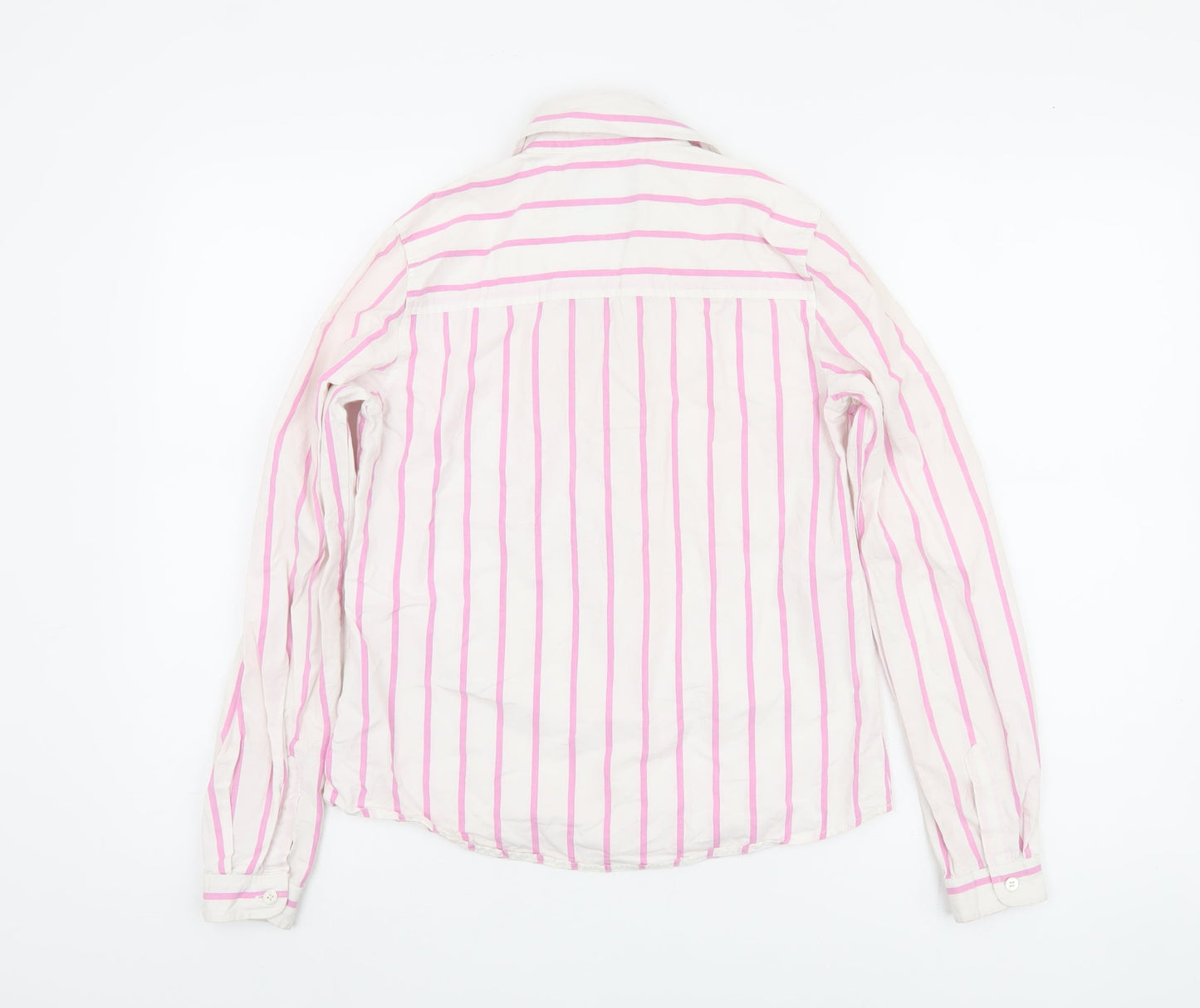 Crew Clothing Women's Pink Striped Button-Up Shirt 8