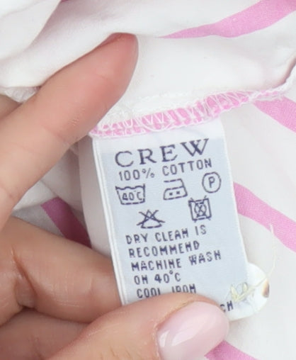 Crew Clothing Women's Pink Striped Button-Up Shirt 8