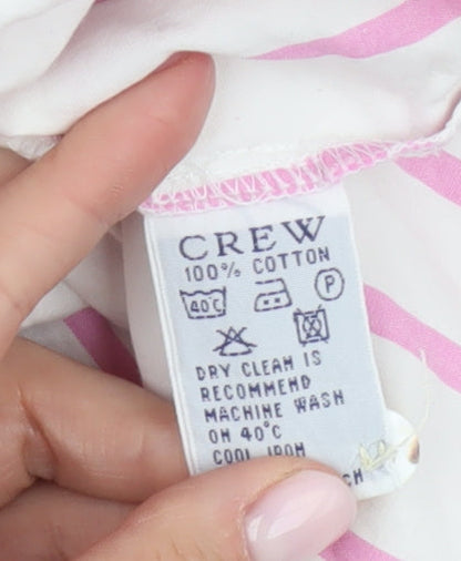 Crew Clothing Women's Pink Striped Button-Up Shirt 8