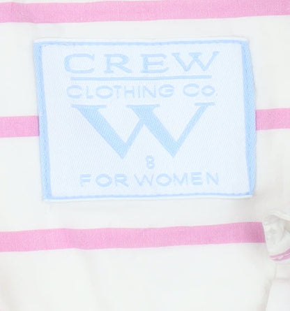 Crew Clothing Women's Pink Striped Button-Up Shirt 8