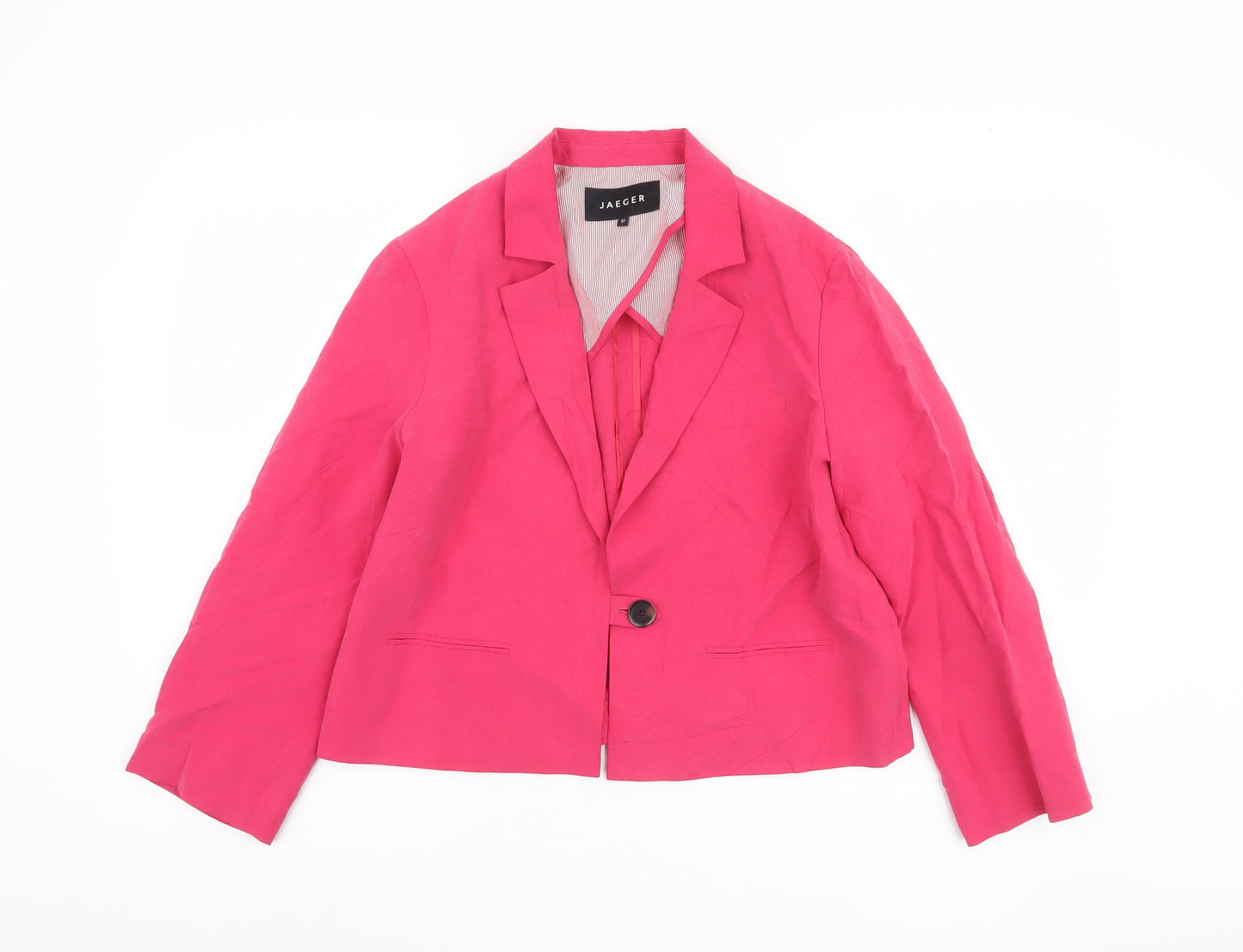 Jaeger Women's Pink Blazer, UK 12, Silk & Linen Blend