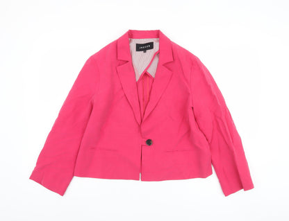 Jaeger Women's Pink Blazer, UK 12, Silk & Linen Blend