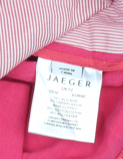 Jaeger Women's Pink Blazer, UK 12, Silk & Linen Blend