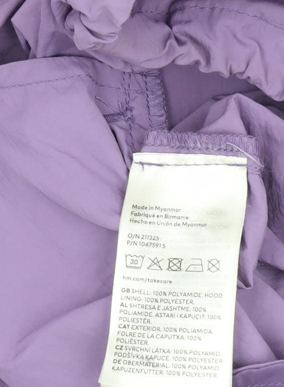 H&M Girls Purple Full Zip Casual Jacket 14 Years