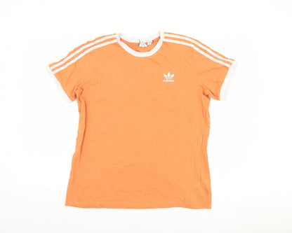 Womens UK Size 10 adidas Orange Ringer T-Shirt