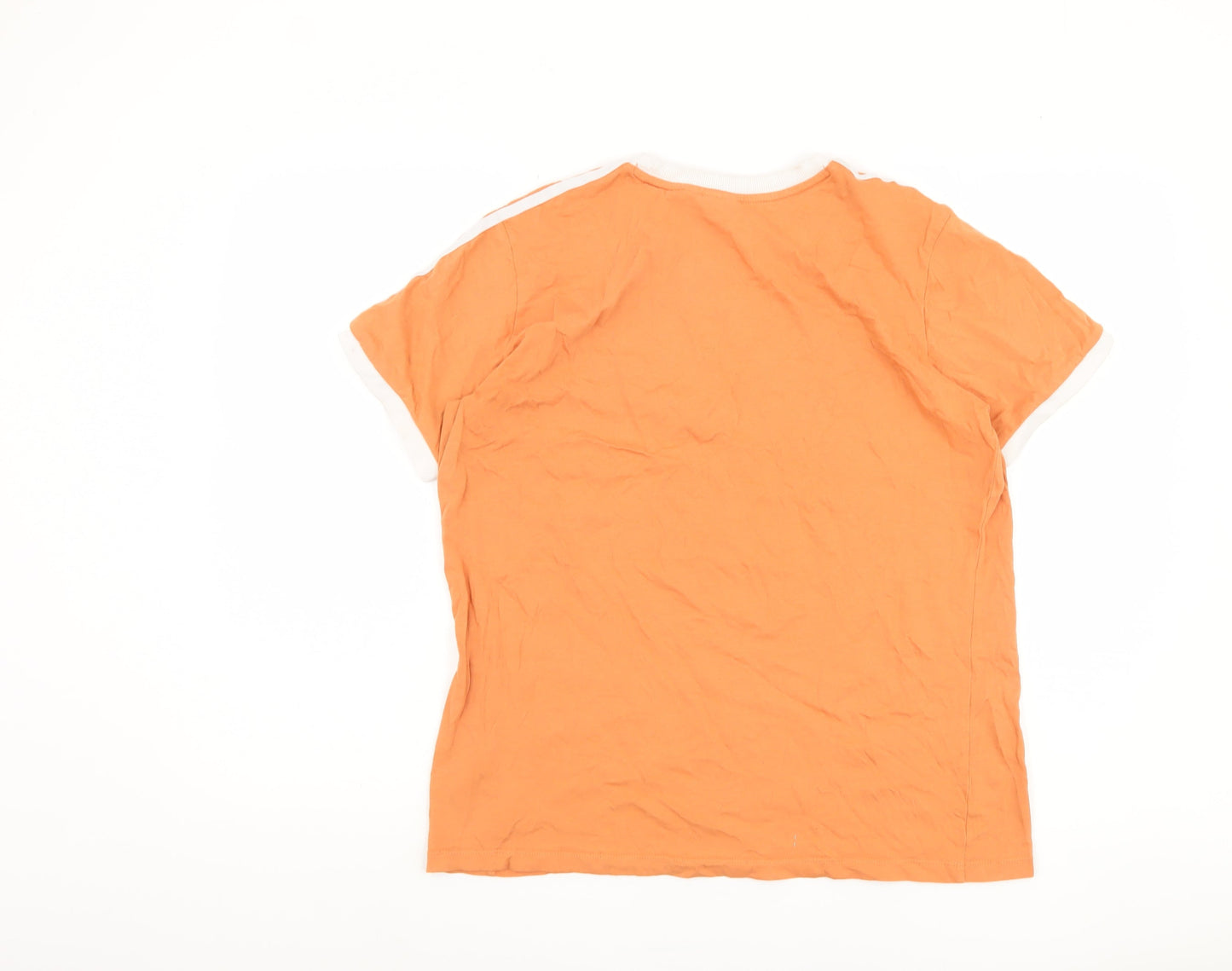 Womens UK Size 10 adidas Orange Ringer T-Shirt