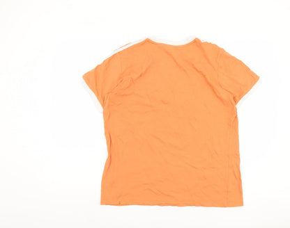 Womens UK Size 10 adidas Orange Ringer T-Shirt