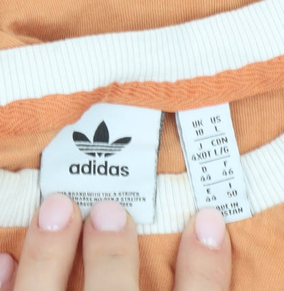 Womens UK Size 10 adidas Orange Ringer T-Shirt