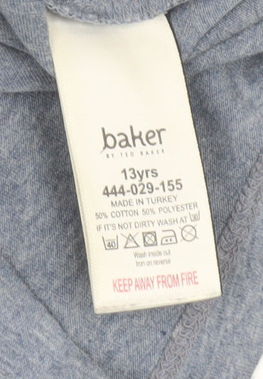 Baker Boys Blue Graphic T-Shirt, 13 Years, Casual Style