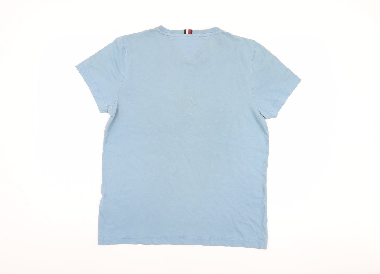 Tommy Hilfiger Men's Blue T-Shirt, S, Cotton, Logo, Casual