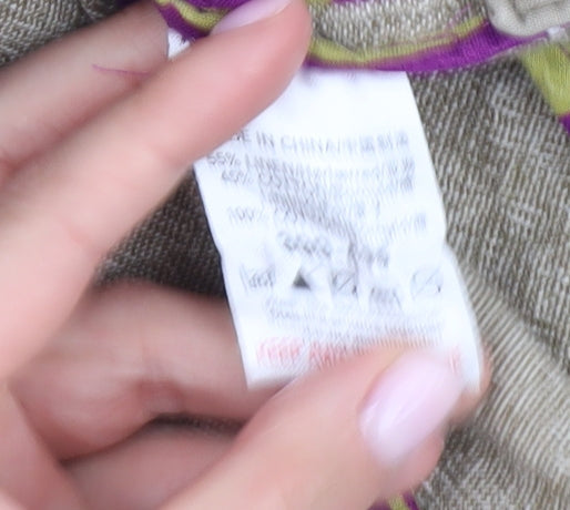 Next Women Beige Blazer, Size 14, Linen-Blend, Casual