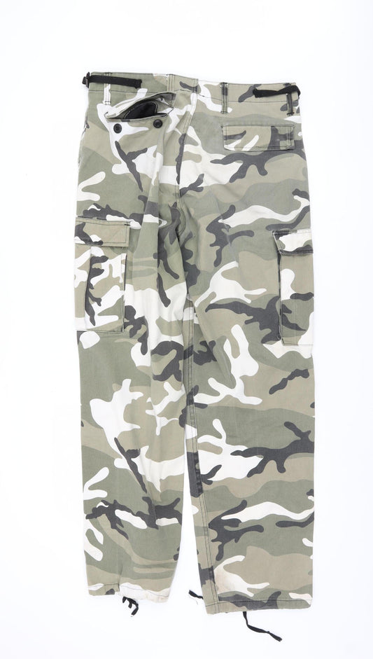 Reclaimed Vintage Men's Camouflage Cargo Trousers M