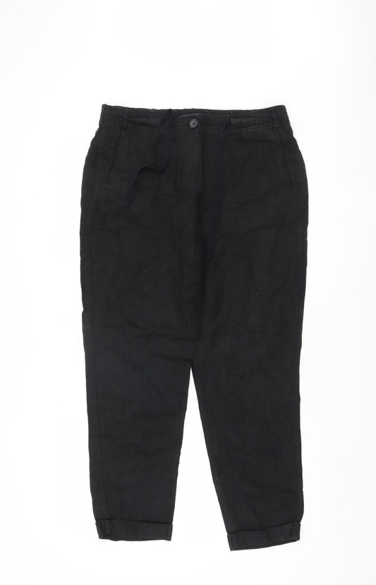 Womens UK Size M Marks and Spencer Regular Fit Casual Workwear Black Trousers