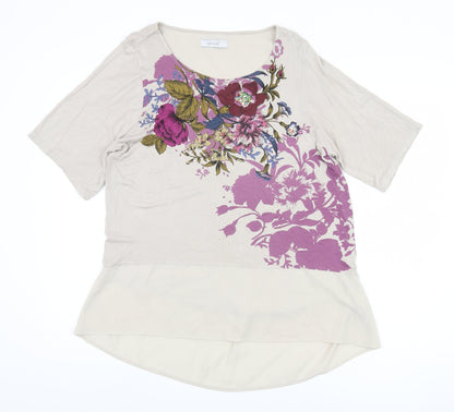 Womens UK Size 16 Marks and Spencer Beige Basic T-Shirt